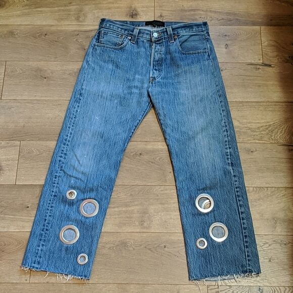 Kendall And Kylie Re-purposed Levi’s 501 Jeans Medium - Picture 2 of 11